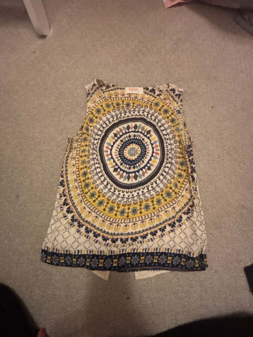 Reneec Tank Top Size XS Multicolor Geometric Bohemian Sleeveless
